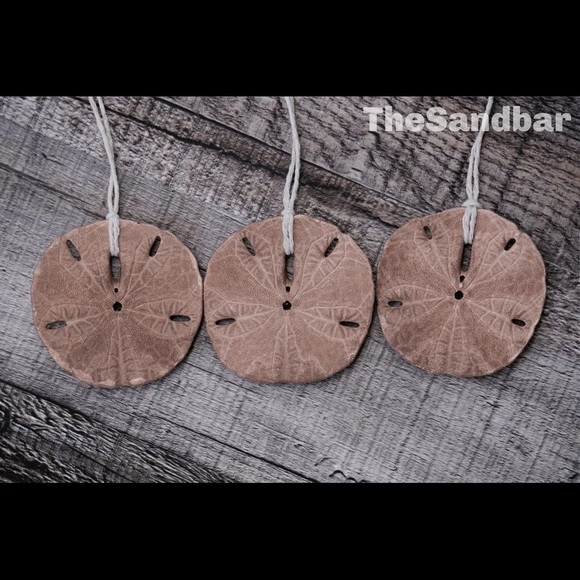Rose Gold Ornament Set of 3 - Metallic Sand Dollar Ornament Gift Set - Picture 4 of 4